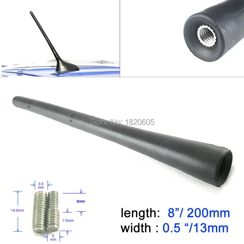 8/" AM//FM Radio Reception Short Antenna Aerial Black Mast For Suzuki With Screws