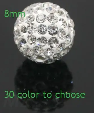 Лучший хрусталь! DHL EMS бесплатно DIY дешевые 10 мм белый микро проложить хрустальный шар для дискотеки бусы ожерелье браслет Шамбала