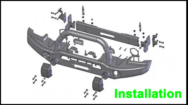 OEM стальной черный Передний внедорожный бампер для крепления лебедки защитная решетка для Jeep Wrangler JK& Unlimited JK 2007 up