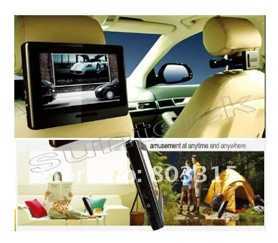 Discount free shipping 9 inch active headrest car dvd with 32bit game+With Touch Screen +IR+USB+SD+FM 1