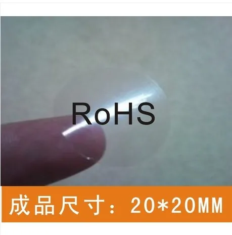 20 мм Самоклеящиеся ce rohs прозрачные наклейки для идентификации продукции ROHS прозрачная бумага 500 шт./лот