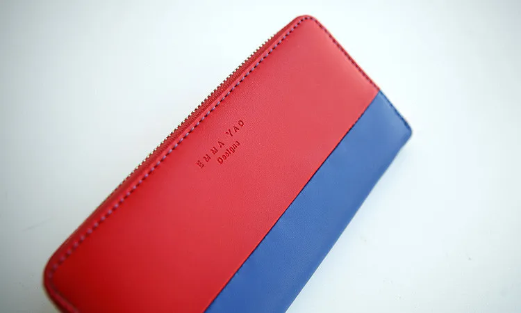 EMMA кожаный женский длинный кожаный бумажник подходящего цвета Модный женский кошелек