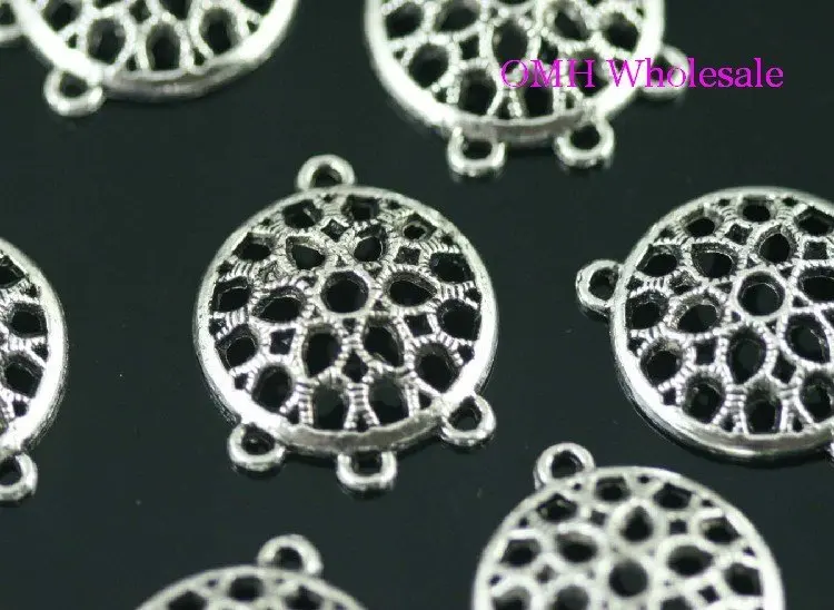 OMH ship50pcs бабочка тибетские серебряные подвески серьги инструменты для наращивания волос выводы серьги в виде капель с 25,5X20,5 мм EH396