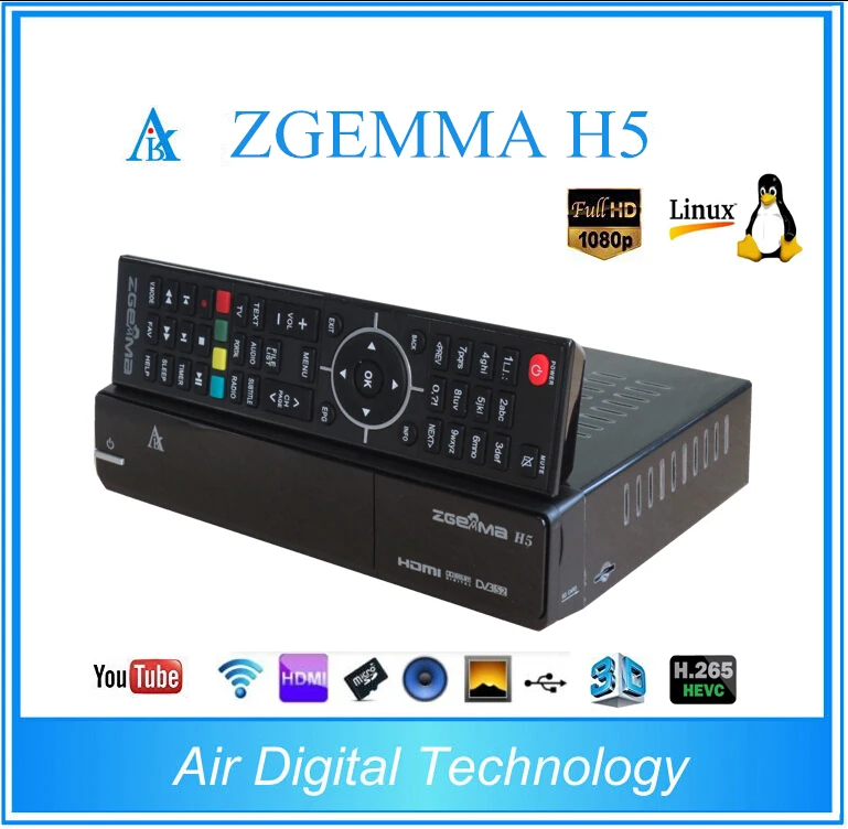 

2pcs/lot Zgemma H5 Combo DVB-S2+DVB-T2/C Linux Dual Core Digital TV Receiver HEVC H.265 SET TOP BOX