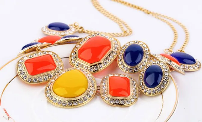 Крыло Yuk Tak Collares Collier Новейшее модное эффектное ожерелье s для женщин в Европе яркие ожерелья оптом