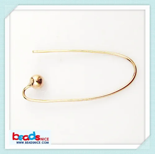 Beadsnice оптом модные серьги 925 пробы Серебряные Крючки серьги провода с шаром конца с покрытием розовым золотом ID25347