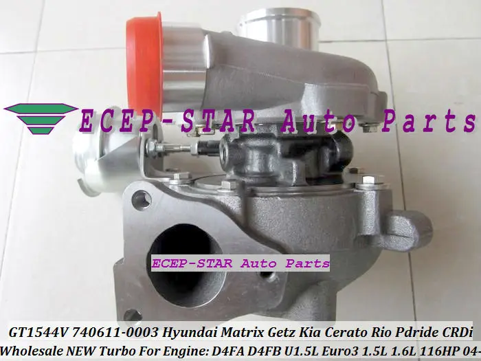 GT1544V 740611-0003 782403 740611 Turbocharger For HYUNDAI Matrix Getz KIA Cerato Rio Pdride CRDi 2004- D4FA D4FB U1.5L with Gaskets (1)