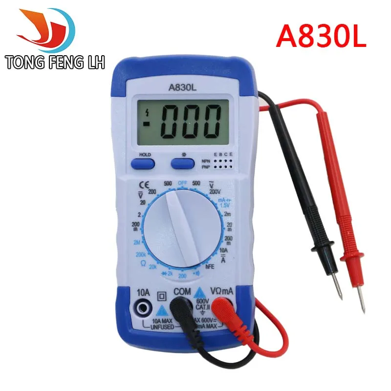 A830L ЖК-Цифровой Мультиметр AC DC Напряжение Диода-Частотных Multitester Вольт Тестер Текущий