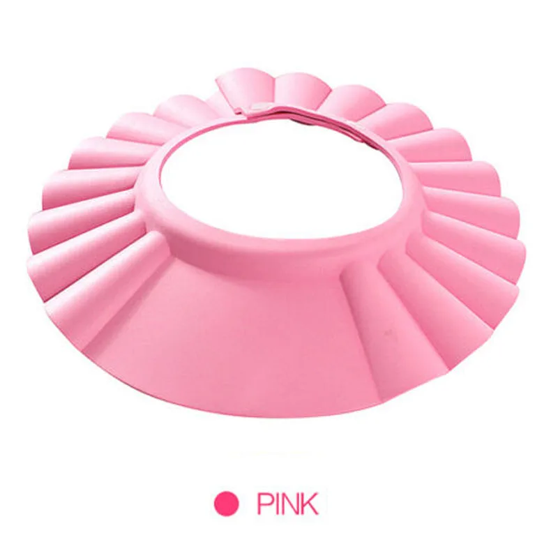 New Year Baby Adjustable Shower Cap Shampoo Hat Baby Girl Boy Kids Bath Shampoo Cap Sombreros Tapa Protect Ear Wash Hair Cap Hat - Цвет: without ears Pink