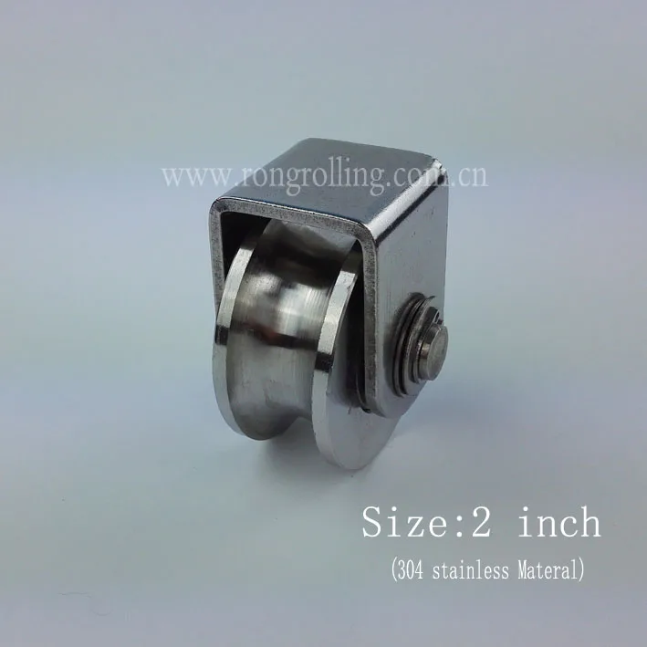 2 inch sliding gate stainless steel wheel U groove with 2pcs 6000RS bearingsin Door Rollers