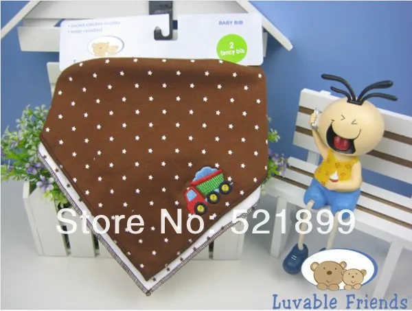 2 шт./лот trangle Мода Baby Bib Водонепроницаемый нагрудники 100% хлопок Нагруднички для малышек