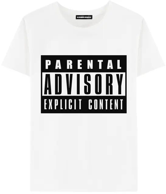 Estilo Camiseta Advisory Explícito Rusia Impresión Hombres De Contenido Chicos Parental Lindo Moda SBxw00