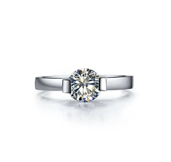 Топ бренд стиль 1CT Solitaire синтетический бриллиан 750 Золотое обручальное кольцо для женщин потрясающее обручальное кольцо A-OK качество навсегда