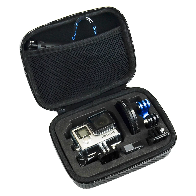 Tekcam углеродное волокно Водонепроницаемый чехол для камеры gopro hero 4 аксессуары GoPro