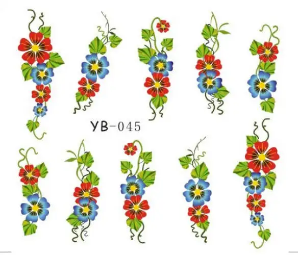 20 листов/много смешанных yb-037-yb-048 серии Симпатичные передача воды Стикеры ногтей Стикеры