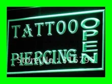 I213 OPEN Tattoo Piercing Shop NUEVA LED Neon Signs Luz On/Off 7 Colores