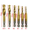 Titanium M2 Hand Tap Drill Bits Hex Shank HSS Screw Spiral Point Thread Metric Plug M3 M4 M5 M6 M8 M10 fit Metal Steel ► Photo 1/3