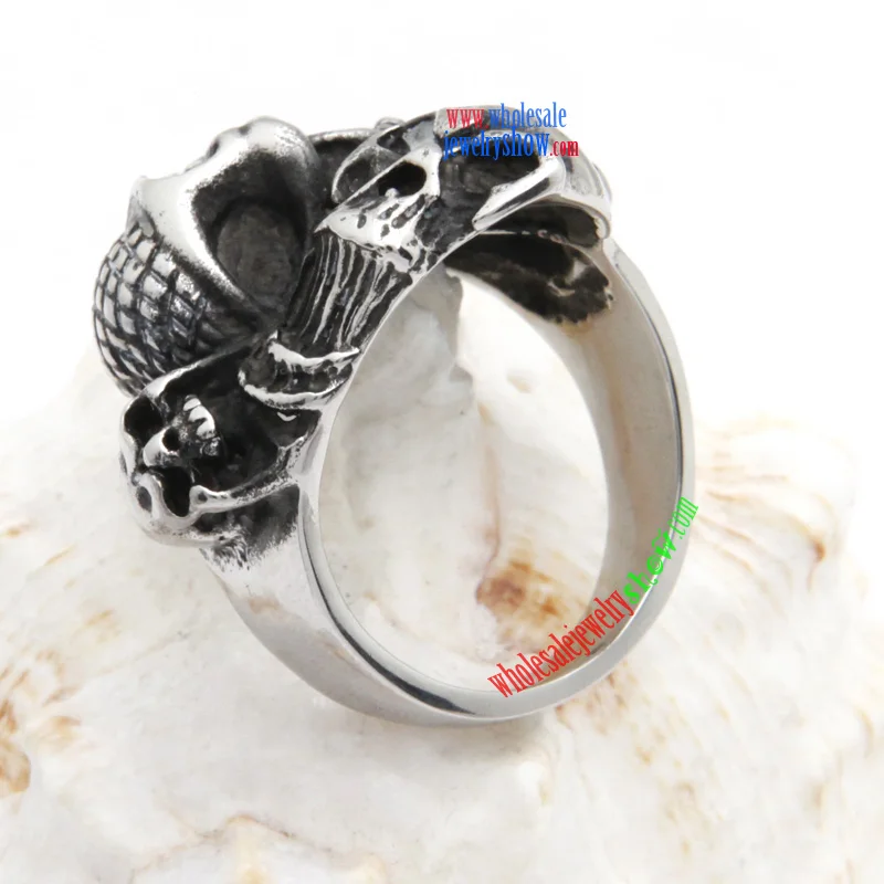 Multi-head Skull Ring Steel Jewelry for Men
