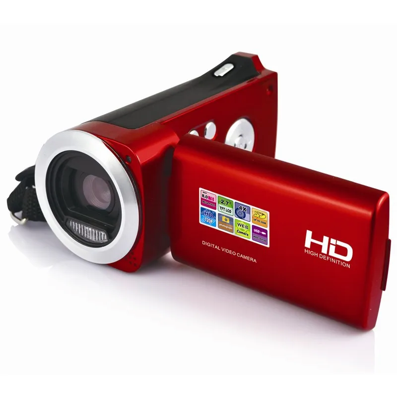 HD 720P Цифровая видеокамера с 3MP CMOS сенсором, 2,7 ''HD экран и 4X Digiatl зум, дешевая цифровая видеокамера 12 мега пикселей