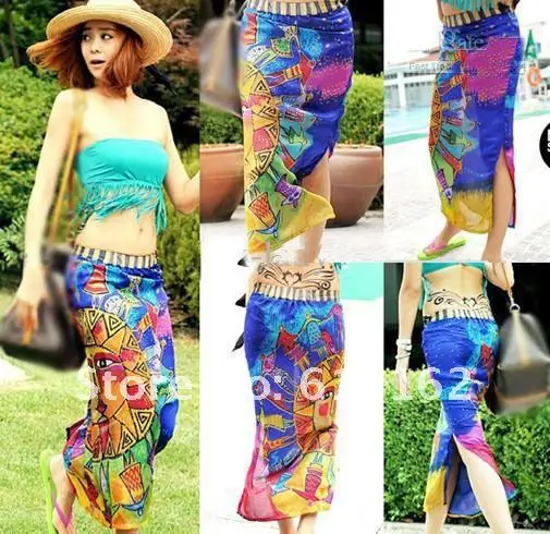 top quality 10pcs women's Chiffon Swim Wear/Beach scarves/Swimwear/Bikinis/Colorful random/Mix order