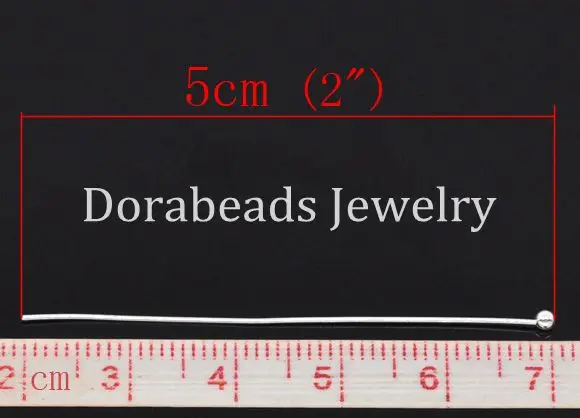 DoreenBeads 300 шт шарик серебряного цвета шпильки 0,5x50 мм(24 калибра)(B03437
