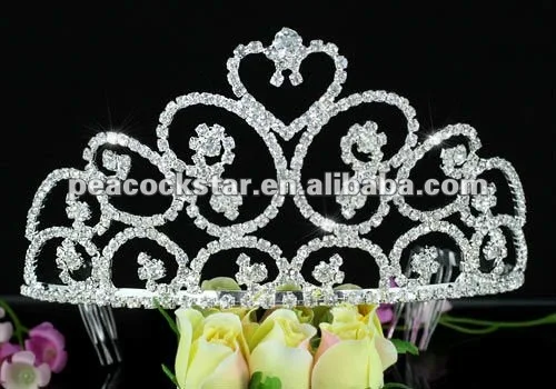Павлин звезда подружки невесты оптовая высокий сердце Pageant Красота конкурс Tiara использовать австрийский хрусталь ct1582