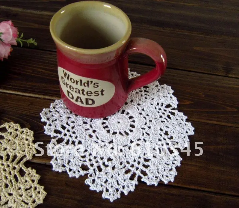 12 шт./партия, 20 см X 20 см, хлопок, ручное вязание крючком, подстаканник, coaster CD026