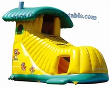 2016 yellow PVC children’s sports game inflatable shoes shape slide for entertainment inflatable slide game