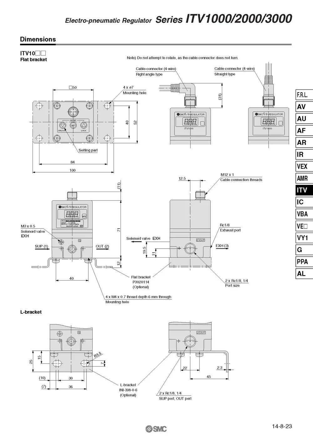 Японское стекло электрический редукционный клапан ITV2050-31F2BN3-X88