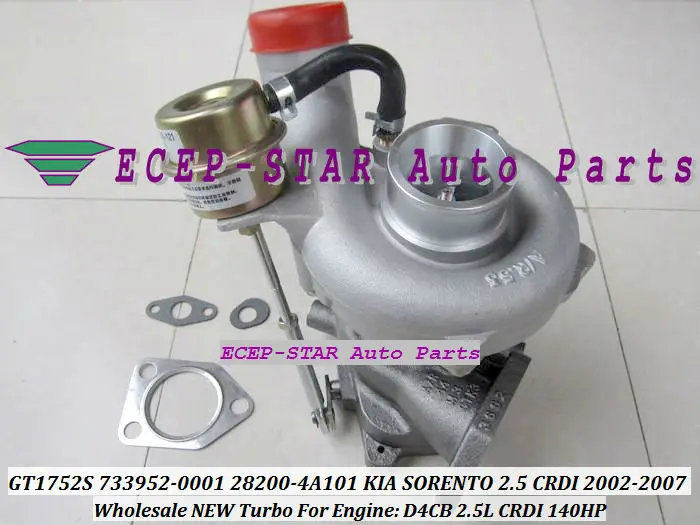 GT1752S 733952-0001 28200-4A101 fit for KIA SORENTO diesel engine D4CB 2.5L CRDI 2002- 140HP turbocharger 733952-5001S TURBO (6)