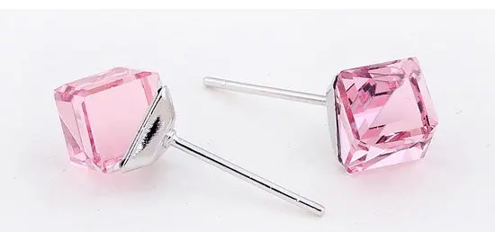 Бренд DAN'S ELEMENT, настоящие Австрийские кристаллы, АААА уровень, геометрические серьги-кубики для женщин, серьги-гвоздики# SE5127