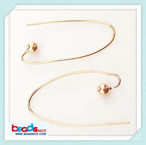 Beadsnice оптом модные серьги 925 пробы Серебряные Крючки серьги провода с шаром конца с покрытием розовым золотом ID25347