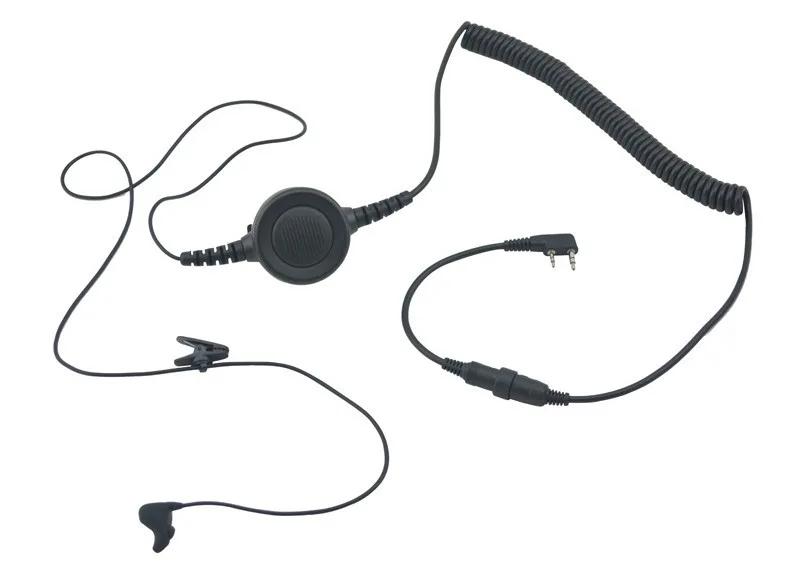 2-ушной крючок bluetooth наушники ухо вибрации кости w/кабель большой контроль палец PTT и микрофоном для Baofeng Kenwood Wouxun, Quansheng, Weierwei HYT Puxing