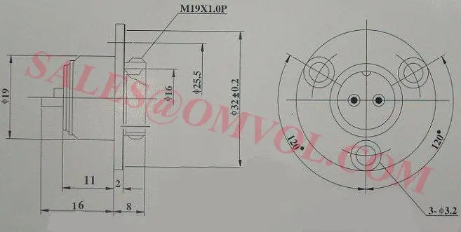 4pin GX20 круговой разъем диаметром 19 мм