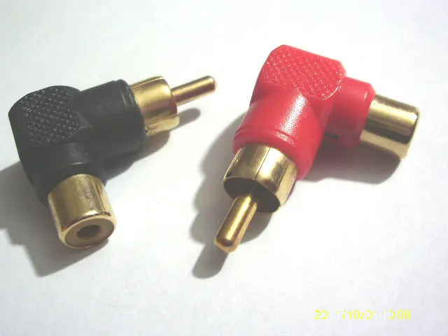 1000 шт позолоченный RCA прямоугольный Мужской Женский адаптер экономии пространства