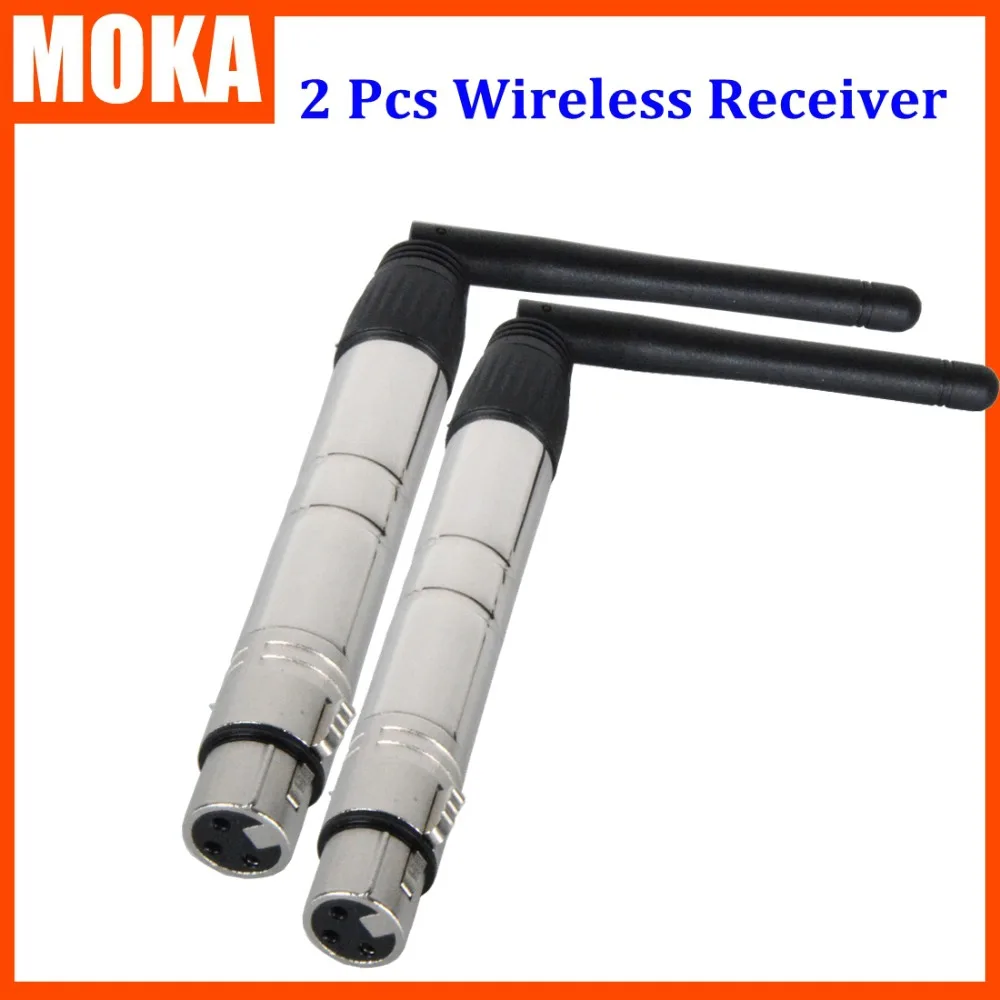 

2pcs/lot 2.4G DMX512 Male & Female 2 in 1 XLR Wireless Receiver/Transmitter 3 pin LED Lighting for Stage PAR Light with Antenna