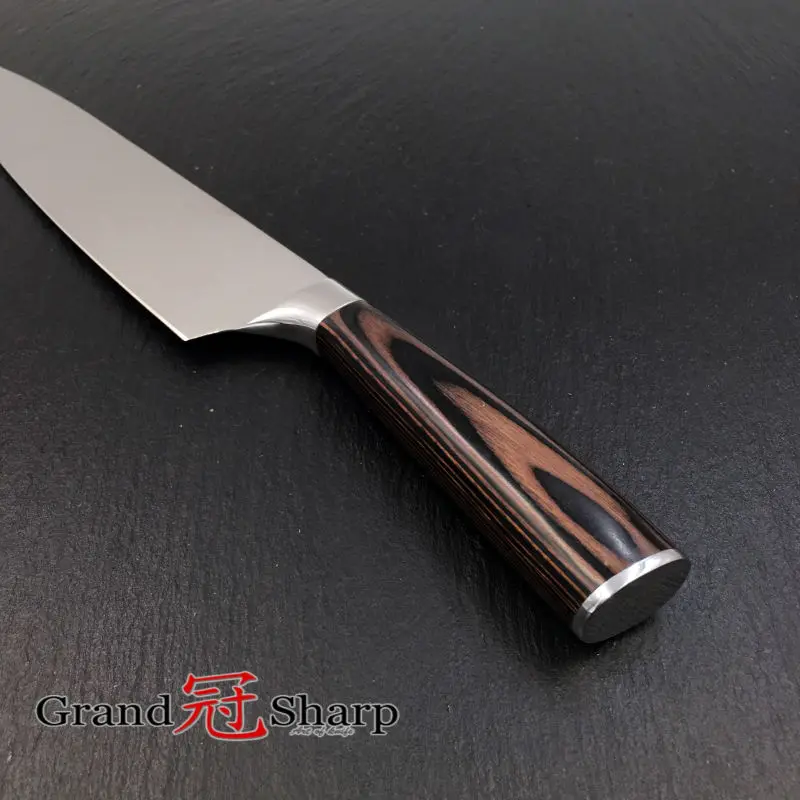 GRANDSHARP 8 дюймов Высокое качество нож шеф-повара AUS-8 из японской нержавеющей стали Pakka ручка кухонный нож повара новые инструменты для приготовления пищи Новые