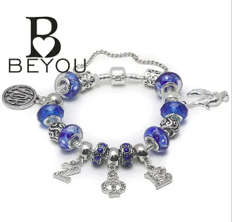 

Sorority PDI Charm Bracelet for Zeta Phi Beta charm bead bracelet bangle with crystal letters