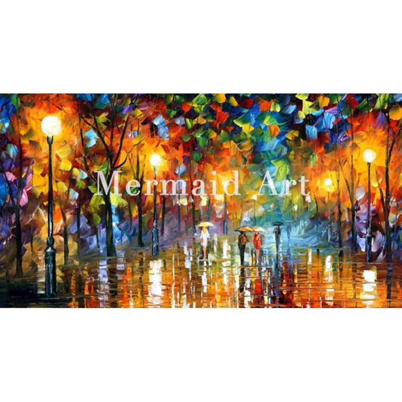 

Hand Painted Oil Painting Unexpected Meeting On Canvas For Abstract Palette Knife Painting Living Room Wall Decor Artwork Fine