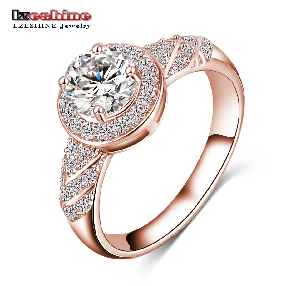 LZESHINE 2018 Hot Sale Rings Christmas Gift Gold / Silver Color Clear AAA Zircon Fancy Women Jewelry CRI0006 | Украшения и