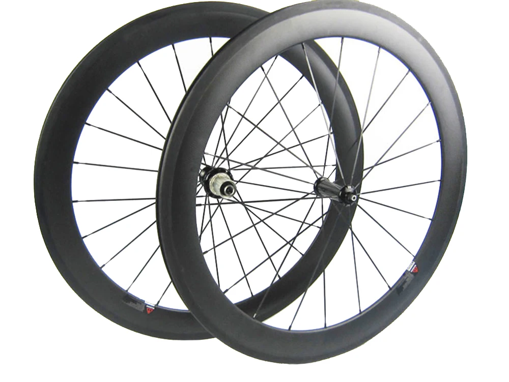 Light Weight 60mm Carbon Bike Wheelset Pull Straight Full Carbon Tubular Clincher Wheels R36 Hub