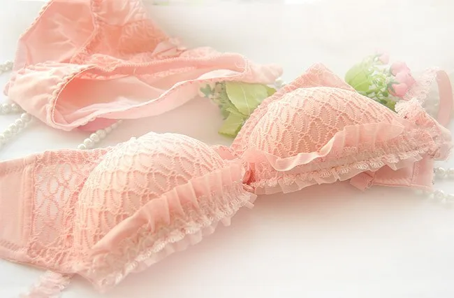 Free shipping 2014 new arrival, candy-colored lace push up sexy bra set, white, blue, pink brassiere & bra brief sets10