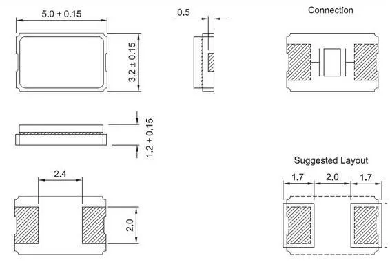 10 шт. 8 мГц 2 P 50323205 5*3.2 SMD пассивный кварцевый генератор промышленного класса