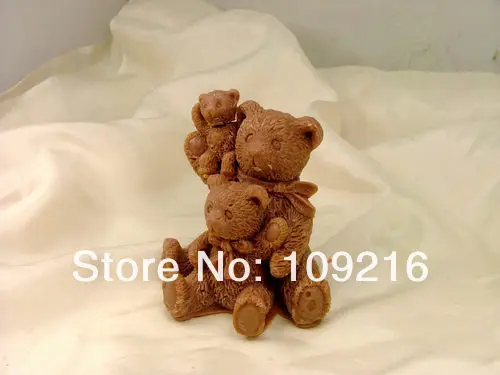 1 шт. мама папа и ребенок медведь(r0500) Силиконовые ручной Мыло Mold ремесел DIY Плесень
