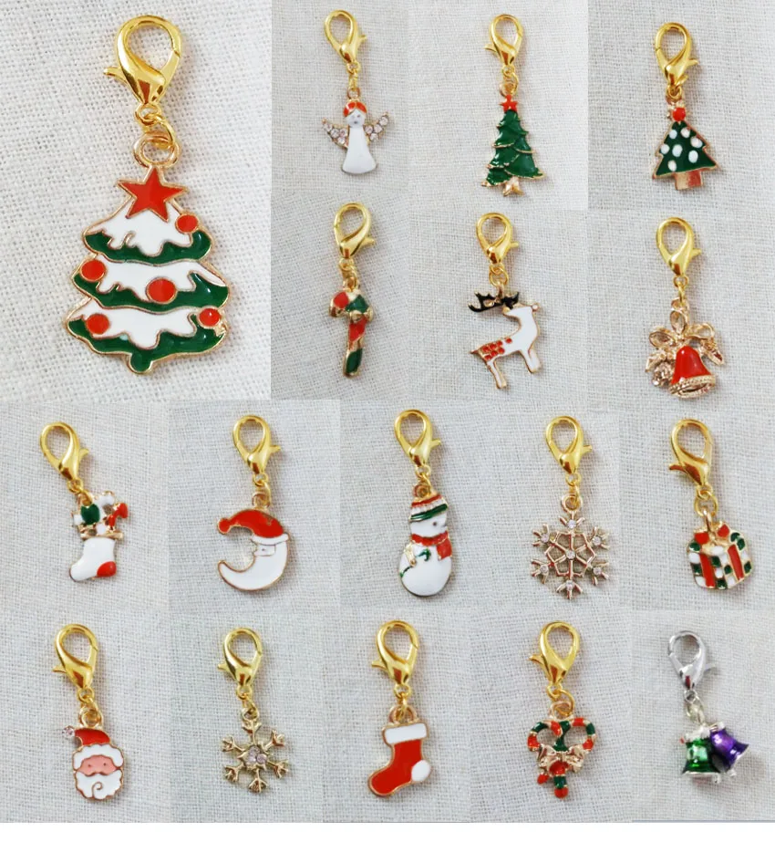 

Christmas Charm mix different models ,Enamel christmas charm pendant with Lobster clasp
