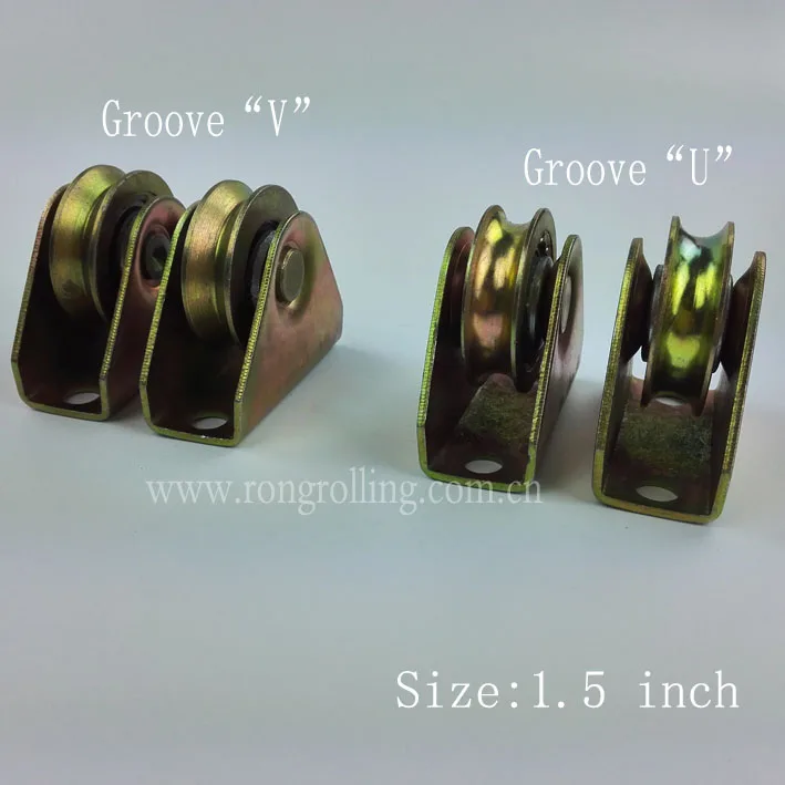 

1.5 inch sliding gate wheel groove "V" "U" with bearing and outer support