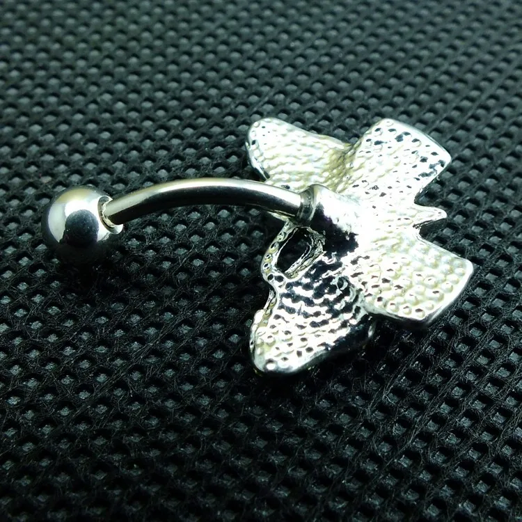 Модные пупка Кольца Нержавеющая сталь синий пупка бабочки Rhinestone Средства ухода за кожей пирсинг украшения