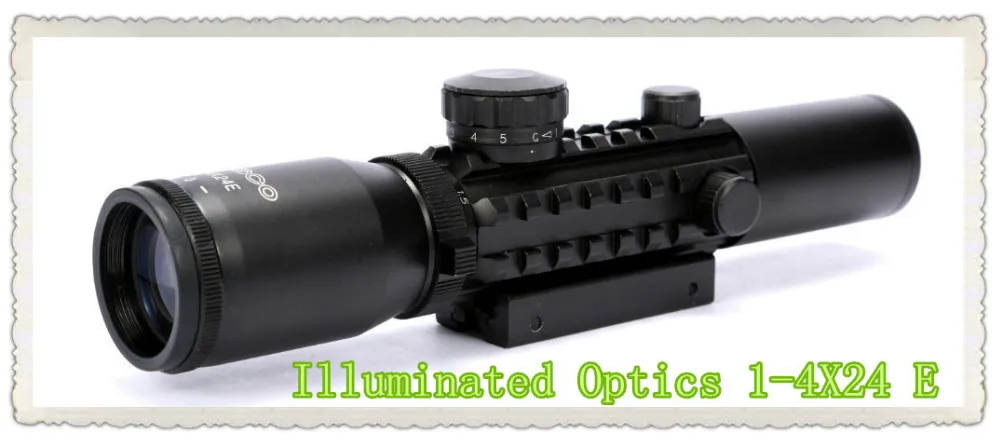

Tactical Illuminated Optics 1-4X24 E Rail Hunting Shooting Scope Telescopic Gunsight airsoft Riflescope