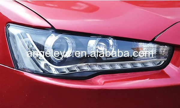 Для Мицубиси для Lancer Exceed 2008-2013 год светодиодный головной свет ангельских глаз с биксеноновым объективом проектора YZ
