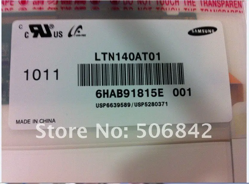 14," ноутбук светодиодный экран LTN140AT01, 1366x768